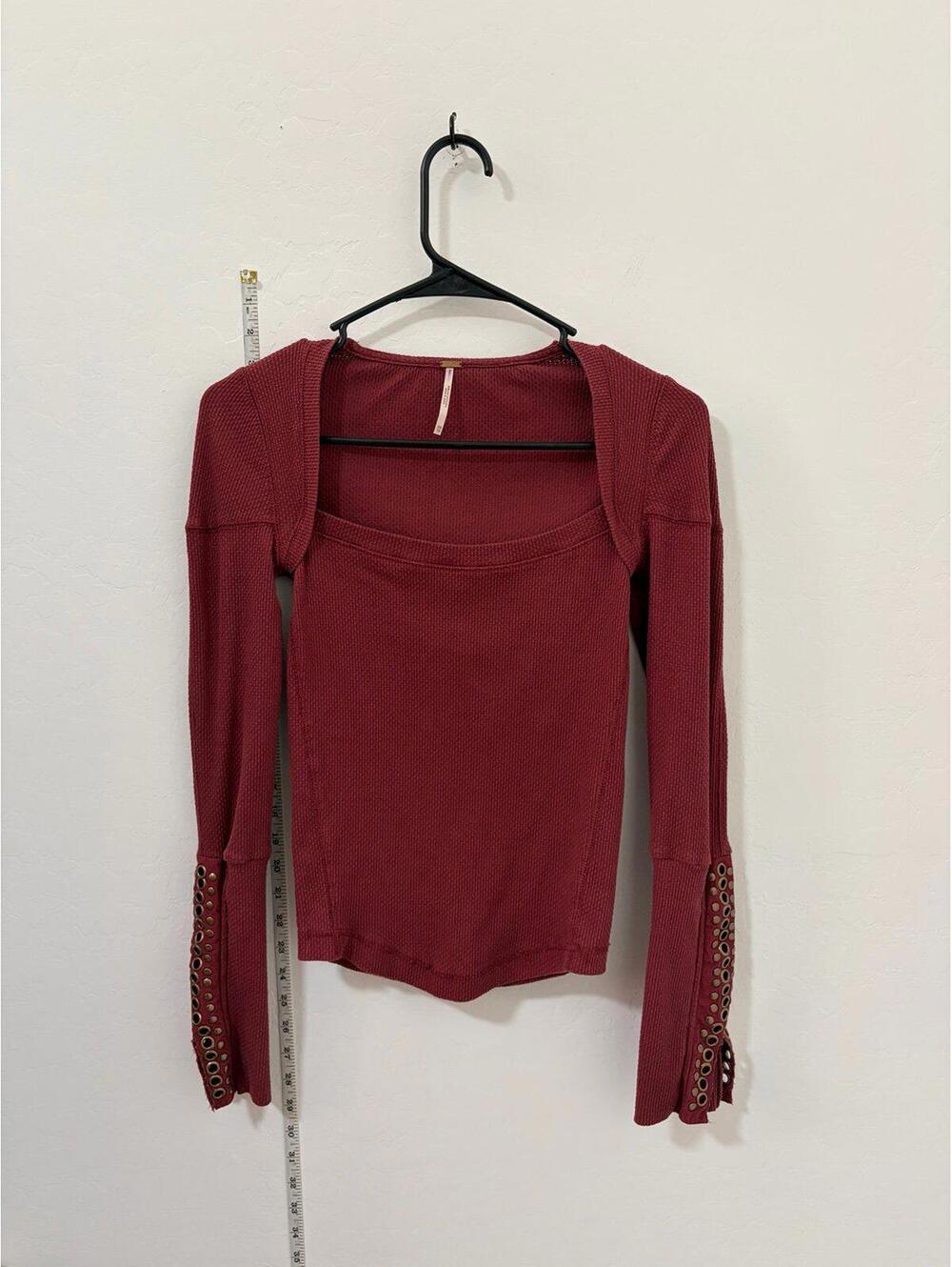 Free People A Little Unruly Long Sleeve Top red jasper - Womens size XS